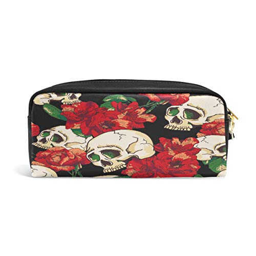 Slull - Estuche para lápices de gran capacidad, diseño floral de Halloween, ideal para estudiantes, papelería, maquillaje, neceser de cosméticos, para niñas, niños, mujeres, adultos y adolescentes
