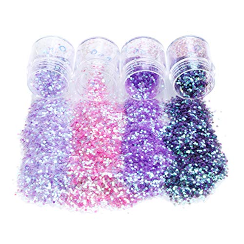 SM SunniMix 4x Pigmentos en Polvo para Uñas, Glitter Brillo Starlight Cromo Clavo Manicura Pigmento - 05