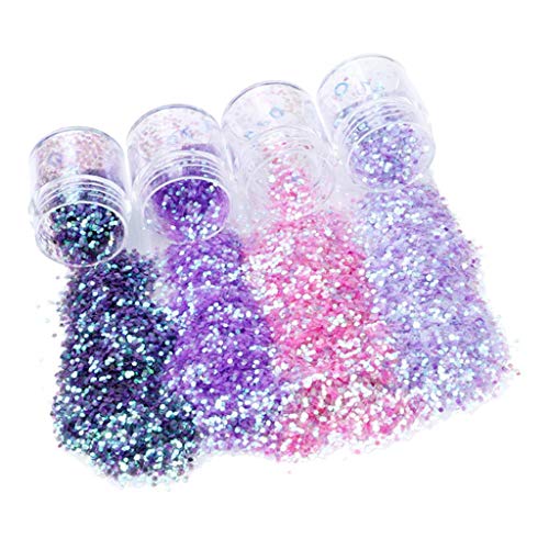 SM SunniMix 4x Pigmentos en Polvo para Uñas, Glitter Brillo Starlight Cromo Clavo Manicura Pigmento - 05