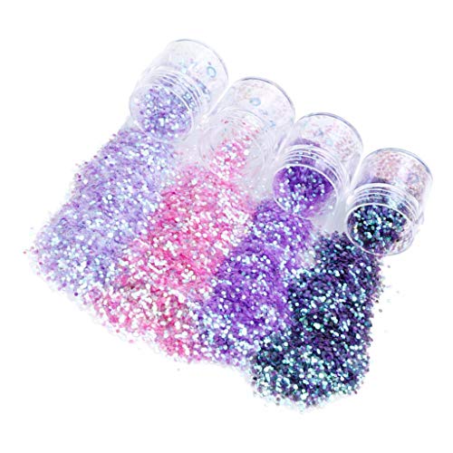 SM SunniMix 4x Pigmentos en Polvo para Uñas, Glitter Brillo Starlight Cromo Clavo Manicura Pigmento - 05