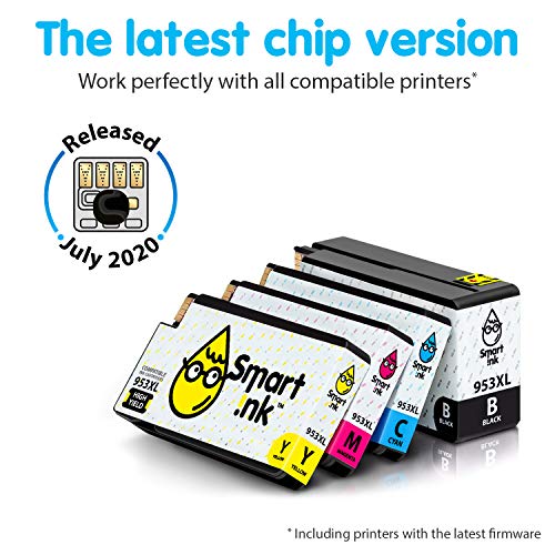 Smart Ink Reemplazo Compatible del Cartucho de Tinta HP 953 XL 953XL High Yield 4 Pack (Black & C/M/Y) Cartuchos para HP Officejet Pro 7720 7730 7740 8210 8218 8710 8715 8718 8720 8725 8728 8730 8740