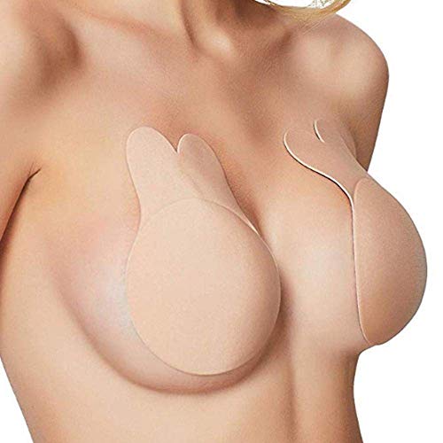 Smart Nice Sujetador sin Tirantes Invisible Adhesivo Espalda Silicona Sujetador Adhesivo Push up Reutilizable para Las Sujetadores para Vestidos sin Espalda (D, Beige-#4, Diseño de ala)