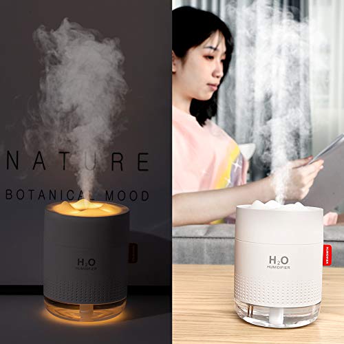 SmartDevil Humidificador 500ml, humidificadores ultrasónicos de Aire con alimentación USB, Apagado automático para el el hogar, Dormitorio, la Oficina, el Yoga, Aceite Esencial Prohibido - 2 Filtros