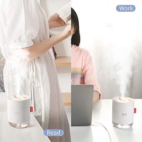 SmartDevil Humidificador 500ml, humidificadores ultrasónicos de Aire con alimentación USB, Apagado automático para el el hogar, Dormitorio, la Oficina, el Yoga, Aceite Esencial Prohibido - 2 Filtros