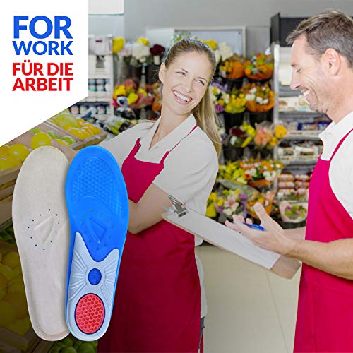 smart&gentle Plantillas gel para calzado deportivo y de trabajo - Transpirables, cómodas y se adaptan perfectamente, plantillas fascitis plantar y otras molestias