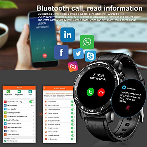 Smartwatch Reloj Inteligente Hombre Mujer Niños Monitor Pulso Cardiaco Pulsera Actividad Reloj Inteligente Cardio Podómetro Bluetooth Reloj Deportivo Impermeable Cronómetro para Android iOS(Negro)