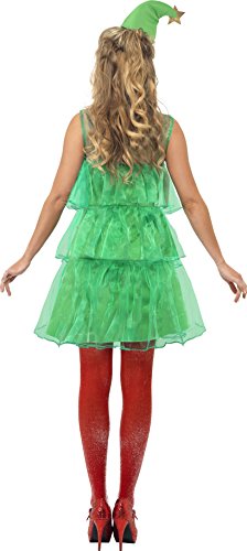 Smiffy'S 24331M Disfraz De Árbol De Navidad Con Vestido Y Gorro, Verde, M - Eu Tamaño 40-42