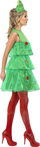 Smiffy'S 24331M Disfraz De Árbol De Navidad Con Vestido Y Gorro, Verde, M - Eu Tamaño 40-42