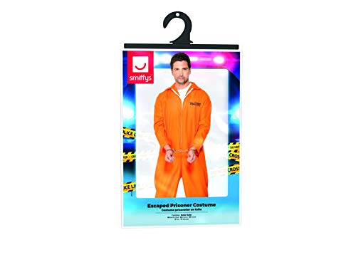 Smiffys Disfraz de Prisionero huido, Naranja, con Enterizo, Color, M-Tamaño 38"-40" (29535M)