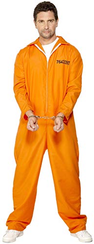 Smiffys Disfraz de Prisionero huido, Naranja, con Enterizo, Color, M-Tamaño 38"-40" (29535M)