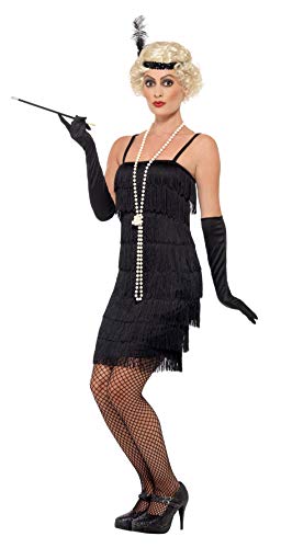 Smiffy's - Disfraz para mujer, Flapper, años '20, Negro, M (40-42 EU)