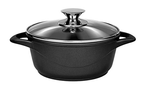 Smile MGK-12 Batería de Cocina, Aluminio Forjado, Negro