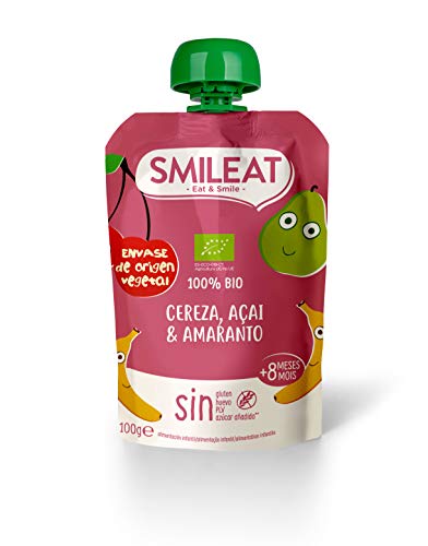 Smileat Smileat Pouch Cereza, Açai Y Amaranto Eco Envase Sostenible 100 ml