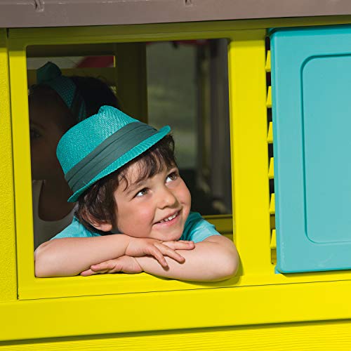 Smoby Pretty II - Casita Infantil, Color Verde, Azul y Gris (810710)