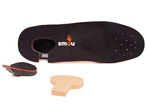 SMOU Plantillas ortopédicas profesionales para fascitis plantar, metatarsalgia y espolon calcaneo. Trata el dolor de pies, planos o cavos. Patentado por ortopedistas (41-42 EU)