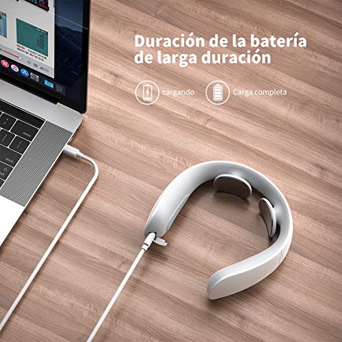 SMTALY Masajeador de Cuello, Masajeador Electromagnético Inteligente 3D, Calentamiento del cuello, Alivia el Dolor Muscular/Rigidez/Fatiga, Masajeador Portátil en Automóvil/Oficina y Viajes