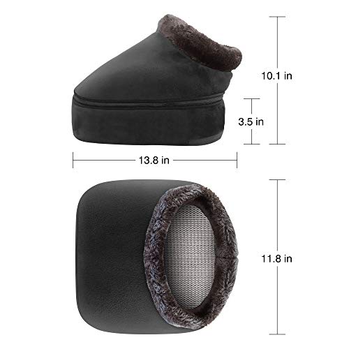 Snailax 2 en 1 Masaje de pies Shiatsu Calefacción- Masajeador de pies con almohadilla de calor y masaje de espalda, calentador de pies y alivio del dolor de pies SL522S-ES