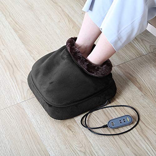 Snailax 2 en 1 Masaje de pies Shiatsu Calefacción- Masajeador de pies con almohadilla de calor y masaje de espalda, calentador de pies y alivio del dolor de pies SL522S-ES