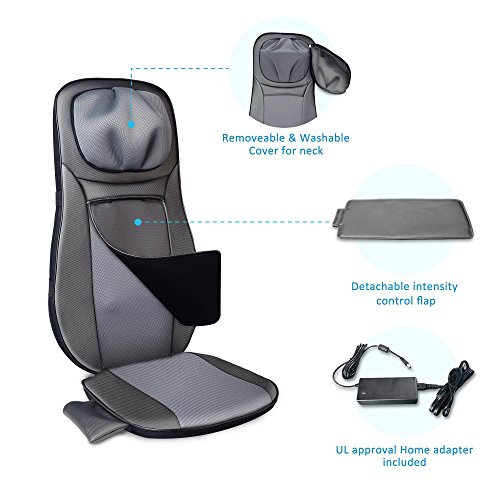 SNAILAX Silla de masaje Cojín de masaje de espalda Shiatsu con función de calor - Asiento de masaje para masaje de cuello y espalda para la oficina en el hogar SL233-ES