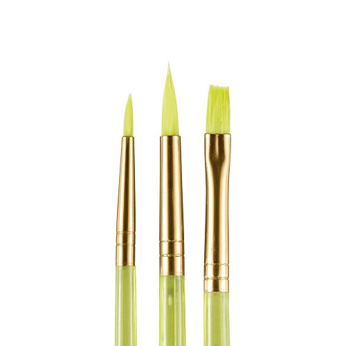 Snazaroo - Set de 3 pinceles para pintura facial, color verde