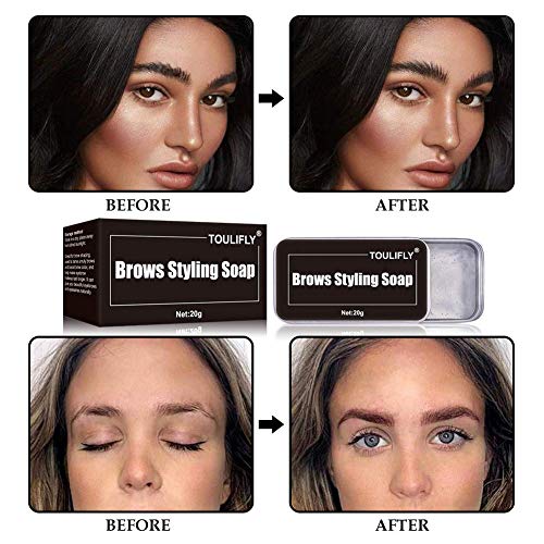 Soap Brows,Jabón para Cejas,Gel para Jabones de Cejas en 3D Crema,Wild Eyebrow Shape Soap,con Cepillo Jabón para dar Forma a Las Cejas,Impermeable de Larga Duración,2 Piezas