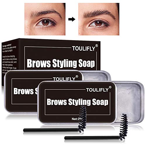 Soap Brows,Jabón para Cejas,Gel para Jabones de Cejas en 3D Crema,Wild Eyebrow Shape Soap,con Cepillo Jabón para dar Forma a Las Cejas,Impermeable de Larga Duración,2 Piezas