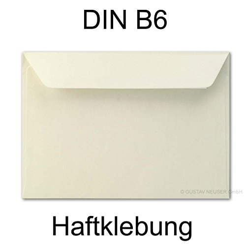 Sobres DIN B6//12 x 18 cm//Con estraza, color crema 90 g/m²//Cantidad Descuento., color beige B6