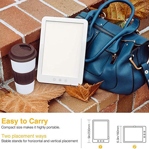 Sock Lámpara de Luz Diurna Natural para Fototerapia Compacta 10000 Lux, Lampara Luminoterapia sin UV, Lámpara de Terapia con Brillo Ajustables Fauay