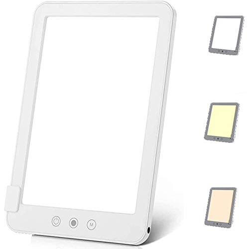 Sock Lámpara de Luz Diurna Natural para Fototerapia Compacta 10000 Lux, Lampara Luminoterapia sin UV, Lámpara de Terapia con Brillo Ajustables Fauay