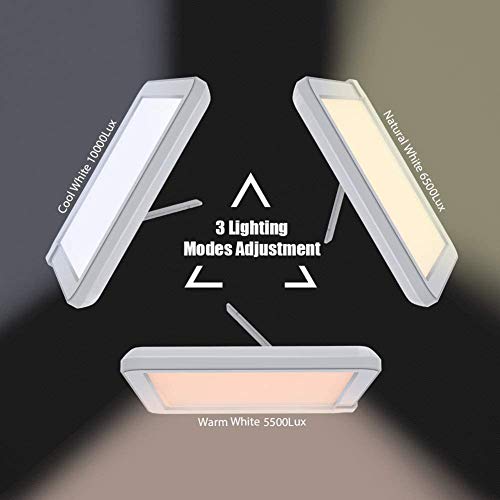 Sock Portátil Lámpara de Luminoterapia 10000 Lux Toque Controlar LED Ligero Caja Natural Sensible 3 Colores Ajustable Brillo Libre de UV LED Espectro Aumentar Estado animico Dormir Mejor Fauay
