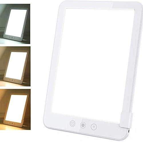 Sock Portátil Lámpara de Luminoterapia 10000 Lux Toque Controlar LED Ligero Caja Natural Sensible 3 Colores Ajustable Brillo Libre de UV LED Espectro Aumentar Estado animico Dormir Mejor Fauay