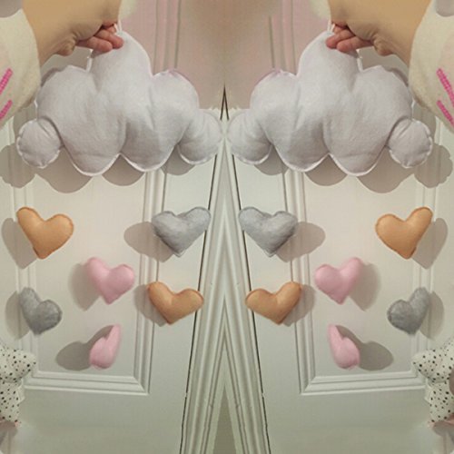 SODIAL Preciosa Nube Tienda de Pared Colgante Decoracion de Juguetes Decoracion de la habitacion para ninos Apoyos de Fotos (Corazon de Amor)