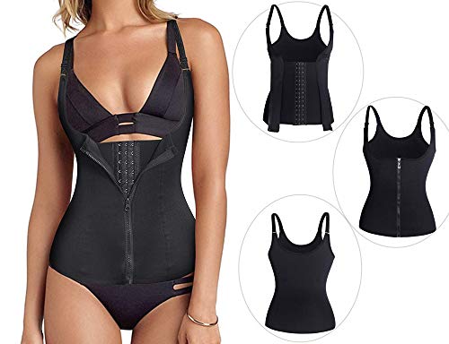 SOFIT Fajas Reductoras Corset Mujer Cincher Bustiers Corsé Adelgazantes Compresion para Entrenamiento Deporte Chaleco de Sudor (XL, Negro)