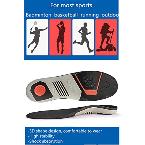 SOFIT Plantilla ortopédica Transpirable con Soportes de Arco, Cómodas deportivo Plantillas, Antibacteriana, Absorción de Golpes, Reductor de la Presión en el Pie Plantillas Fascitis Plantar (44-46 EU)