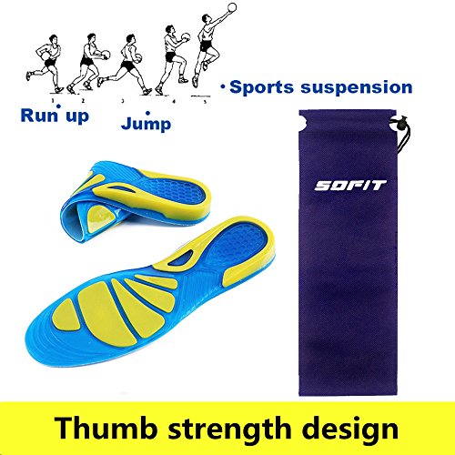 SOFIT Plantillas para Zapatos de Gel Amortiguadoras, Plantillas de Gel Masaje para Deportivas, Antibacterianas y Flexibles, de Silicona 39/42 EU