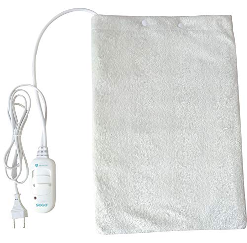 SOGO SS-20230 - Almohadilla eléctrica, 30x40 cm, 45 Watts, Manta Térmica Pequeña, Perfecta para Dolores Musculares