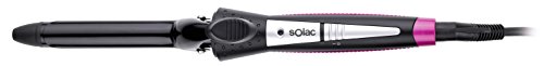 Solac MD7410 Curl Expert Lisse - Tenacilla rizadora (recubrimiento ceramico, temperatura maxima 180, punta agarre frio), color negro y rosa