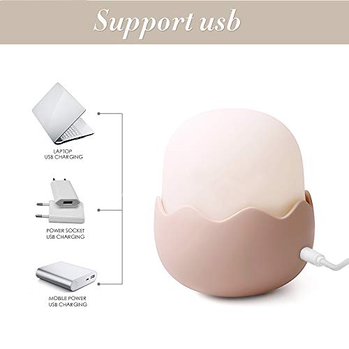 solawill Luz Nocturna Bebé Lámpara LED Silicona Toque Lámpara de Noche USB Recargable Lámpara de Cartoon Polluelo Animal para mesita de noche o estantería, Regalo para los Niños