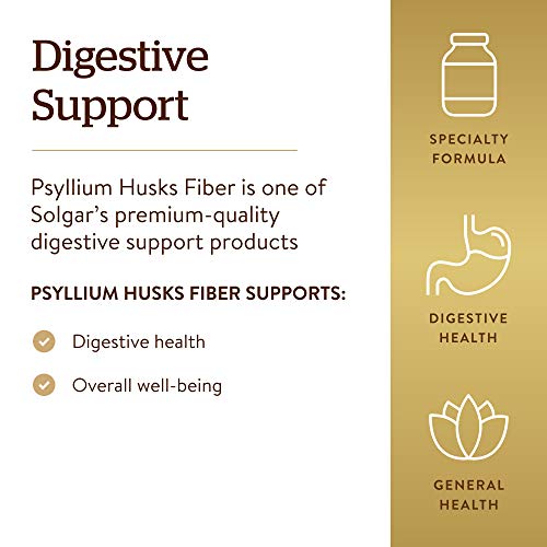 Solgar Fibra de cáscaras de Psyllium 500 mg Cápsulas vegetales - Envase de 200