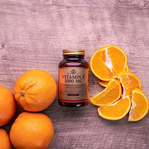 Solgar Vitamina C 1.000 mg, Luminosidad y Tonificación de Piel, Reduce el Cansancio, Apto para Veganos, 250 Cápsulas Vegetales