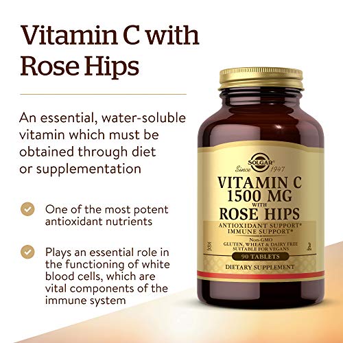 Solgar Vitamina C con escaramujo 1500 mg (1,5 gramos) Comprimidos - Envase de 90