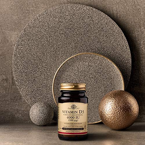 Solgar® Vitamina D3 4.000 UI (100 µg) para el mantenimiento de huesos y sistema inmune - 60 cápsulas vegetales