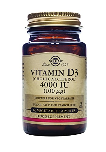 Solgar® Vitamina D3 4.000 UI (100 µg) para el mantenimiento de huesos y sistema inmune - 60 cápsulas vegetales