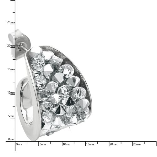 S.Oliver 441049 (SO917/1) - Pendientes de acero inoxidable con cristal swarovski con cierre de mariposa a presión