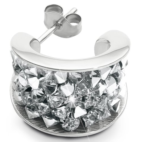 S.Oliver 441049 (SO917/1) - Pendientes de acero inoxidable con cristal swarovski con cierre de mariposa a presión