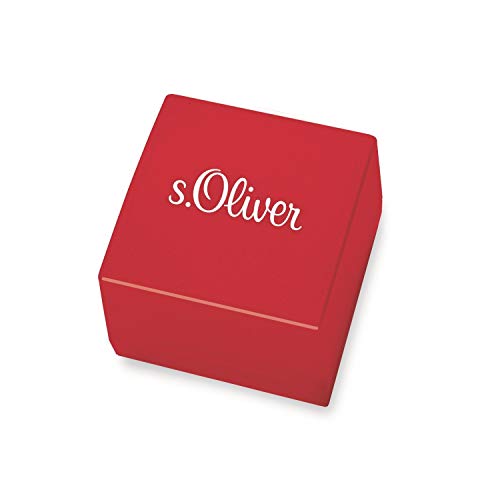 s.Oliver para Mujer, Pendientes de Swarovski redondos, 10 mm, de acero inoxidable y cristal 567190