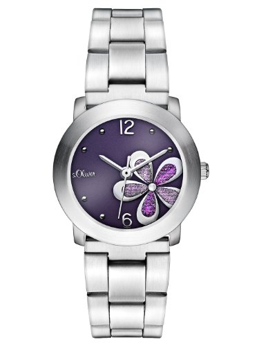 s.Oliver SO-2480-MQ - Reloj analógico de Cuarzo para Mujer, Correa de Acero Inoxidable Color Plateado