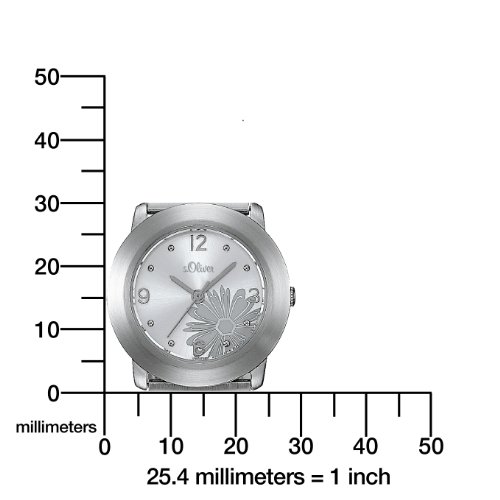 s.Oliver SO-2480-MQ - Reloj analógico de Cuarzo para Mujer, Correa de Acero Inoxidable Color Plateado