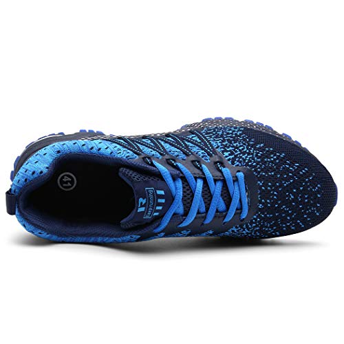 SOLLOMENSI Zapatillas de Deporte Hombres Running Zapatos para Correr Gimnasio Sneakers Deportivas Padel Transpirables Casual Montaña 45 EU A Azul
