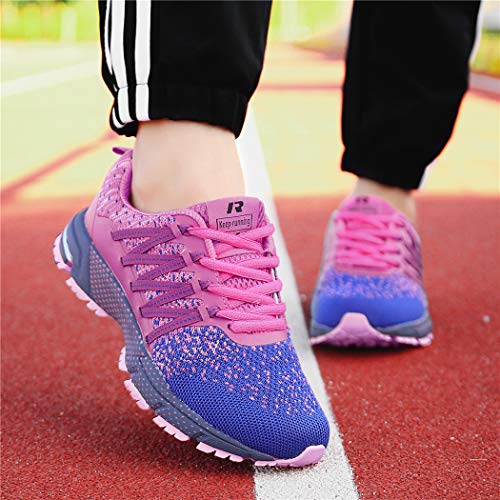 SOLLOMENSI Zapatillas de Hombres Deporte Running Zapatos para Correr Gimnasio Sneakers Deportivas Padel Transpirables Casual Montaña 39 EU A Rosa